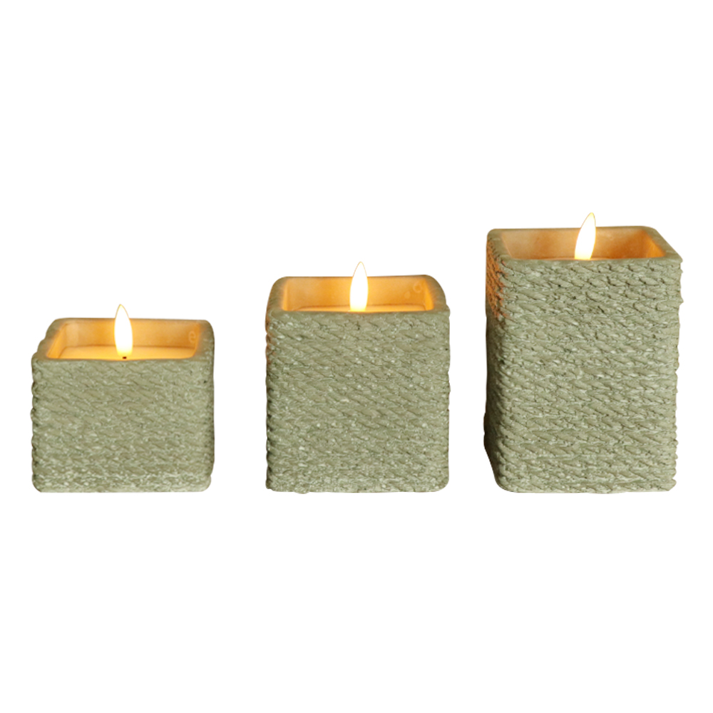 홈 장식을위한 리모컨이있는 LED 3D Wick Flameless Candle