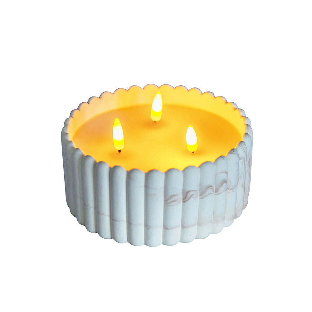 LED 배터리 작동 홈 장식 시멘트 3D 심지 캔들